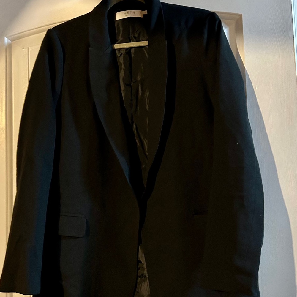 NWT Astr the Label Black Open Front Blazer Lined